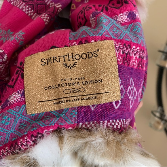 SpiritHoods Faux Fur Animal Hat with Pink Accents - Picture 6 of 7